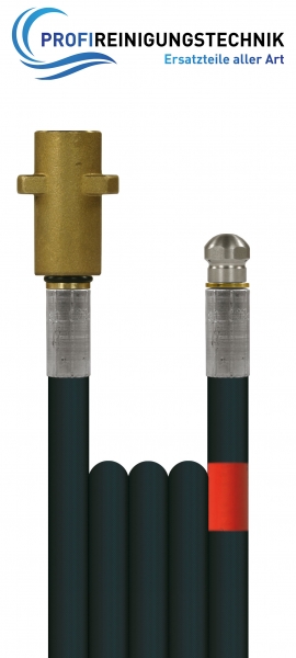 Rohrreinigungsleitung "Flexy" mit Düse / eine Drahteinlage und glatte Oberfläche / Nennweite 6 / 300 Bar / 100 °C / Stecknippel - K : 1/8"